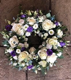 Luxury purple and white wreath